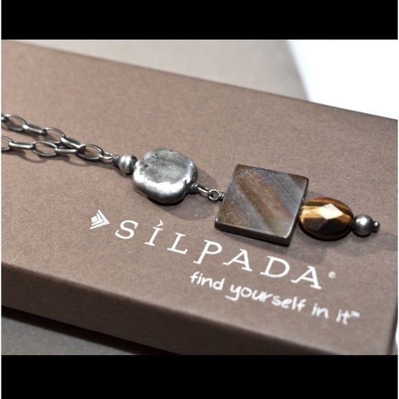 Silpada Vintage .925 Sterling Silver Tiger’s Eye Necklace 16-18”w/extension - Picture 4 of 9